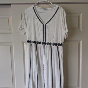 White Blue Grecian A-line dress